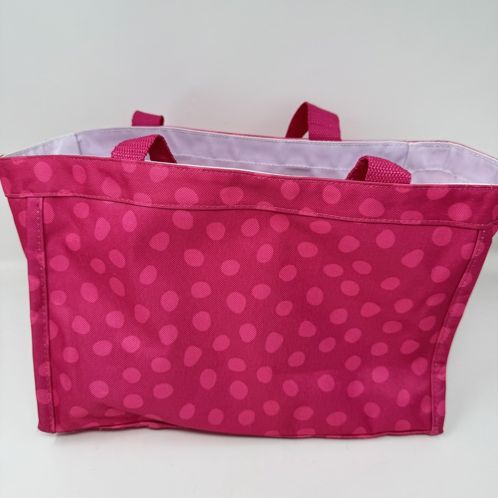 Thirty-One‎ Tote Bag Womens Pink Polka Dot Organizer Pockets Utility